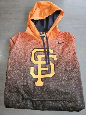 Nike Orange and Black SF Giants Speckled Pullover Hoodie